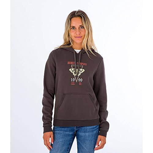 Hurley Damska bluza polarowa z kapturem, Motyl, Kruk, XS, Kruk