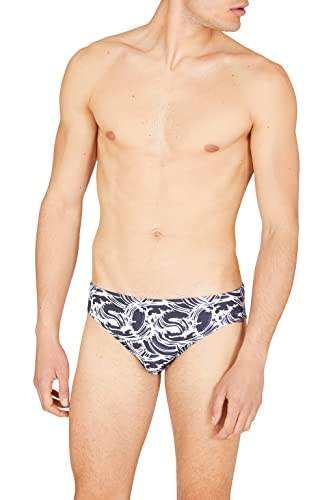 Emporio Armani Swimwear Mężczyźni Emporio Armani Graphic Patterns Low Swim Briefs, logo Wave Eagle, 48, Logo Wave Eagle
