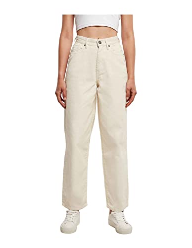 Urban Classics Damskie spodnie damskie, wysoki stan, 90´S Wide Leg Corduroy Pants spodnie, piaskowe, 30