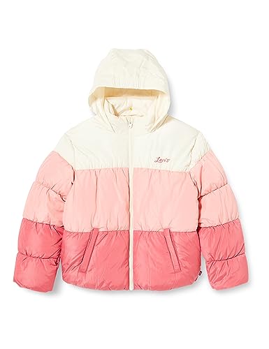 Levi's Dziewczęca Lvg Color Block Puffer 3eh929 Heavy Weight Outerwear, Rapture Rose, 8 lat