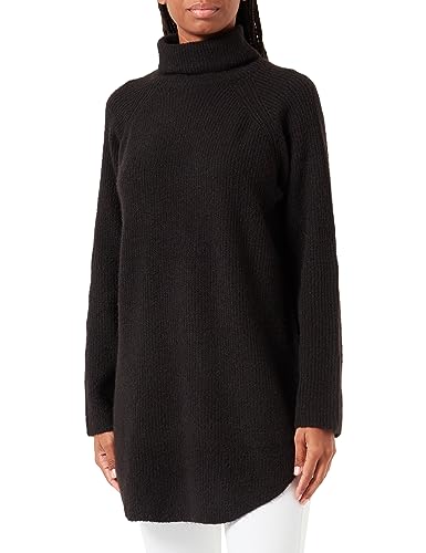 PIECES Damski sweter z dzianiny Pcellen Ls Long Knit Noos Bc Qx, czarny, 42/44