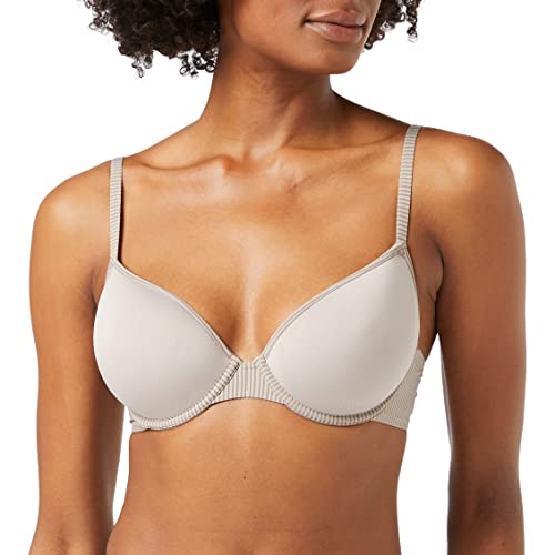 ESPRIT Z recyklingu: watowany biustonosz z fiszbinami z mikrofibry, Light Taupe, 75A
