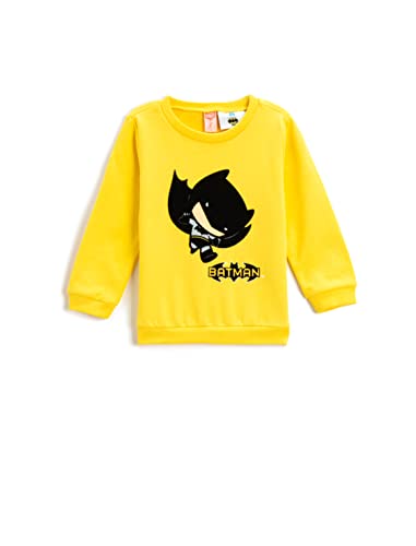 Koton Batman Printed Sweatshirt Licensed Long Sleeves Cotton Bluza Dzieci Niemowlęta, Żółty (170), 12/18 meses