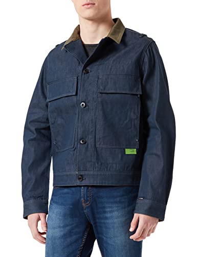 G-STAR RAW, Męska kurtka z klapą kieszonkową PM, Niebieski (Raw Denim D21213-c970-001), S
