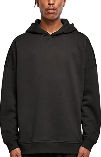 Build your Brand Męska bluza z kapturem oversize, z długim rękawem, modny męski sweter z bawełny i poliestru, dostępny w trzech różnych kolorach, rozmiary XS-5XL, czarny, 4XL
