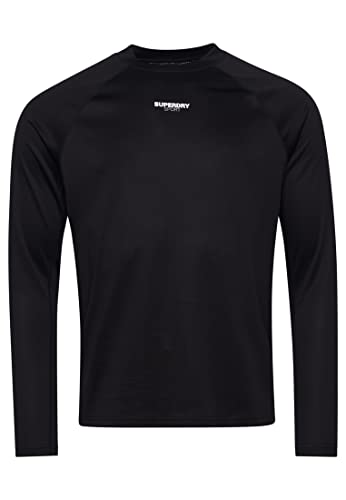 Superdry Train Mock Neck Top Koszulka męska, Czarny, S