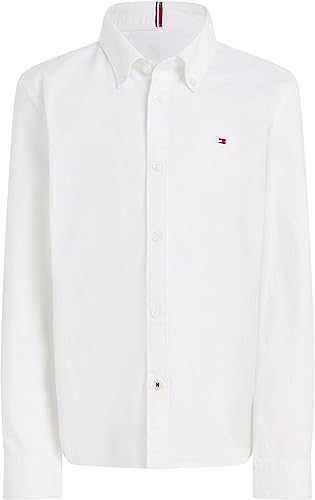 Tommy Hilfiger Chłopiec Stretch Oxford Koszula męska L/S Koszula męska, Biały, 80