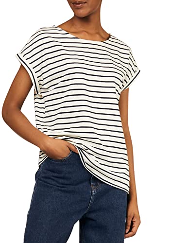 People Tree Damska bluza w paski Jodie, Pristine i Navy 10
