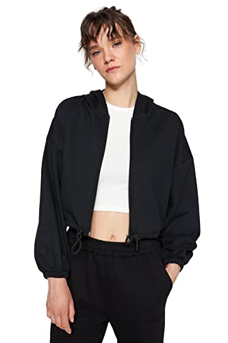 Trendyol Damska bluza THMAW23SW00005/Siyah, czarna, S, Czarny