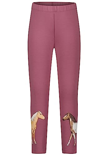 SALT AND PEPPER Dziewczęce legginsy z nadrukiem koni, Mauve, 116 cm