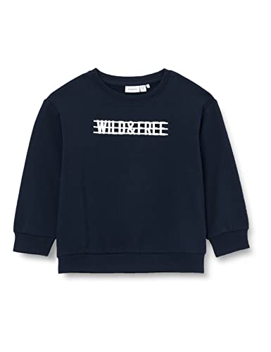 Bestseller A/S Chłopięca bluza NMMODIN Sweat Boxy BRU, Dark Sapphire, 104