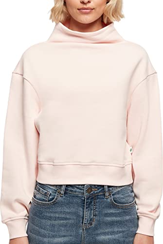 Urban Classics Women's Ladies Organic Short High Neck Crew, bluza damska, różowa, XS, Rosa, XS