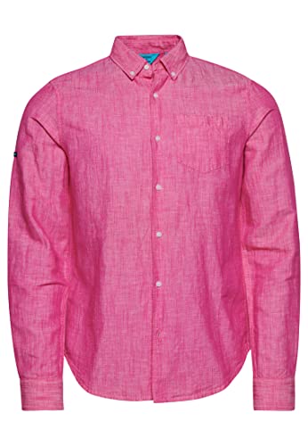 Superdry Koszula męska z długim rękawem, Vibe Pink, XXL