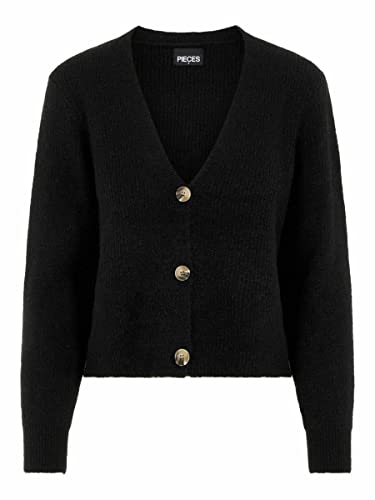 Pieces Damski sweter z dzianiny Pcellen Ls Noos Bc, Czarny, S