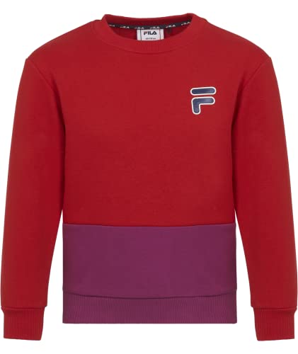 FILA Bluza dziecięca uniseks BINDERUP Crew Neck Sweatshirt, Wild Aster-True Red, 86/92