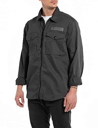 Replay koszula męska, 097 Dark Grey, XXL