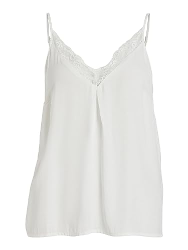 Bestseller A/S Damski top z koronką Vicava V-Neck Lace Singlet/Su-Noos, Cloud Dancer, 42