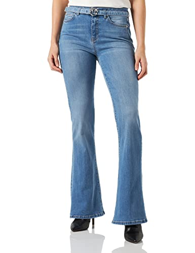 Pinko Flora Flare Denim Blue Stretch Dżinsy damskie, Pjo_pranie Średnio jasne, 28