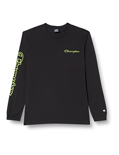 Champion Męska koszulka z długim rękawem Legacy Neon Spray Kontrastowe Logo L/S Czarny, S