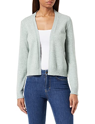 Vila Women's VIRIL Short L/S Knit kardigan-NOOS kurtka dzianinowa, Green Milieu/Szczegóły: melanż, XXL, Green Milieu/Szczegóły: melanż, XXL