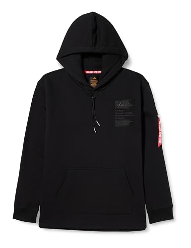 ALPHA INDUSTRIES Patch Hoody Lf Sweter męski, 03-czarny, XXL