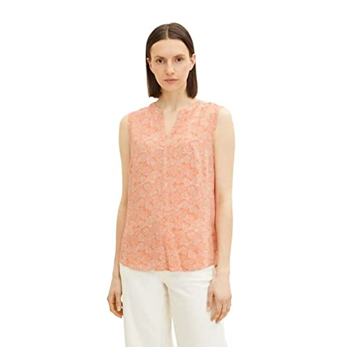 TOM TAILOR Damski Podstawowa bluzka 1032330, 30089 - Orange Outline Design, 40