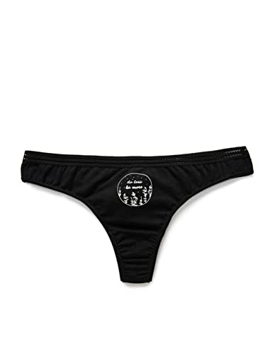 Koton Damskie bawełniane stringi z minimalnym nadrukiem, czarny (999), XS