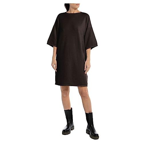 Replay Damska sukienka krótka, brązowa (Deep Brownk 601), XS, Deep Brownk 601, XS