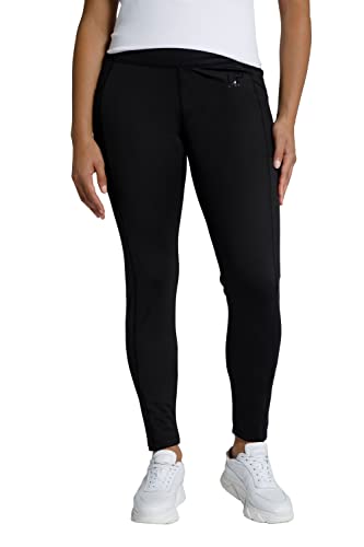 Ulla Popken Damskie legginsy sportowe, szybkoschnące, bardzo elastyczne spodnie, czarny, 45W / 32L