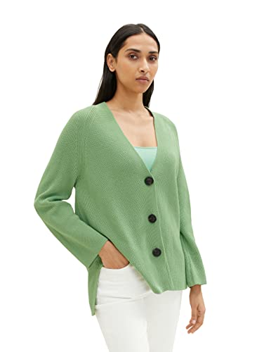 TOM TAILOR Damski kardigan kardigan 1035305, 31034 - Okra Green, M