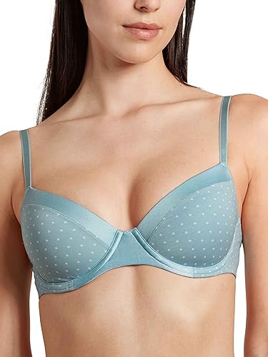 CALIDA Damski biustonosz z nadrukiem Cate, niebieska satyna, standard, Niebieska satyna, 70C