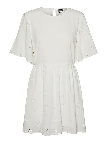 VERO MODA Women's VMMAJA 2/4 Mini Dress WVN sukienka, śnieżna biel, M, Snow White, M