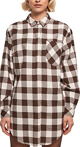 Urban Classics Koszulka damska oversize, koszula flanelowa, na co dzień, różowa/brązowa, XXL, ró?owy/br?zowy, XXL
