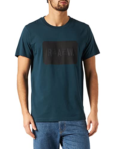 G-STAR RAW Raw. Podwójna warstwa Koszulka męska, Niebieski (Midnight Blue 336-0026), XS