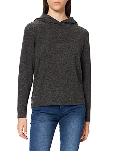 Pieces Damska bluza z kapturem Pcpam Ls Noos, Ciemnoszary melanż, XS