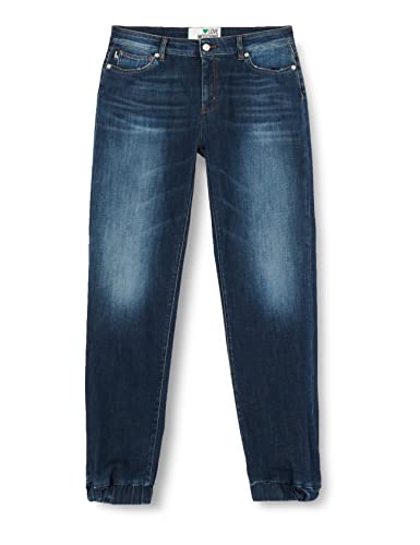 Love Moschino Damskie spodnie Jog Personalised z logo Back Tag Casual Pants, niebieski (Dark Blue Denim), 30