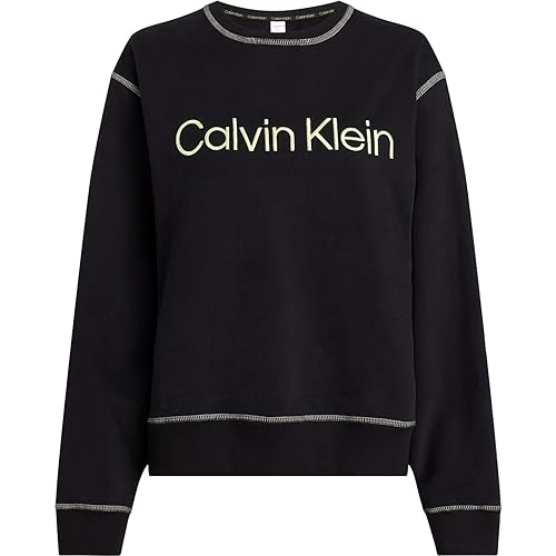 Calvin Klein Sweter damski L/S, Czarny/Sunny Lime, XS