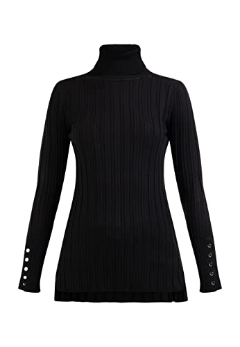 baradello Damski sweter z golfem z dzianiny 39725039-BA01, czarny, M/L, czarny, M-L