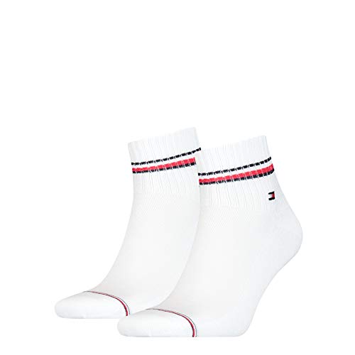 Tommy Hilfiger Męskie skarpety Iconic Quarter (2 sztuki), biały, 39-42 EU