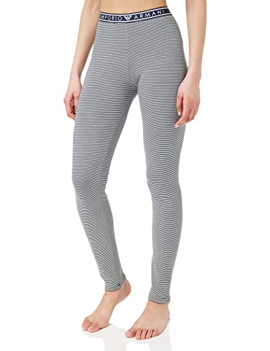 Emporio Armani Damskie legginsy z nadrukiem, Marine/Yogurt Str., L