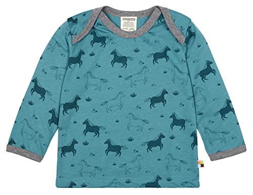 loud + proud Koszulka z nadrukiem dla dzieci, certyfikat GOTS, Topaz, 146-152