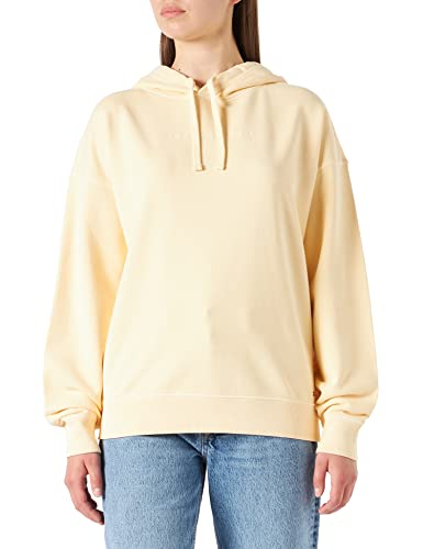 Tommy Hilfiger Damska bluza z kapturem z luźnym mineralnym barwnikiem bluza z kapturem, Cytrynowy Twist, L