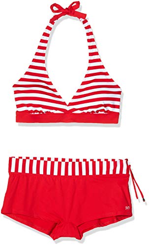 High Pressure A2021/3021 Damski dwuczęściowy kostium kąpielowy, czerwony (czerwony paski), 40