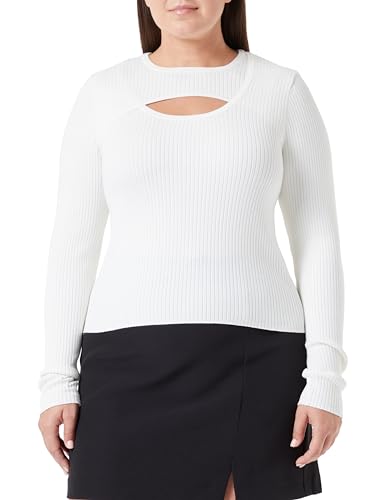 ONLY Onlashley Ls Peakaboo Oneck KNT sweter damski, Cloud Dancer, L