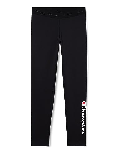 Champion Legacy American Classics G-Big Logo Light-Stretch polar legginsy dla dziewczynek i dziewcząt, Czarny, 11-12 lat