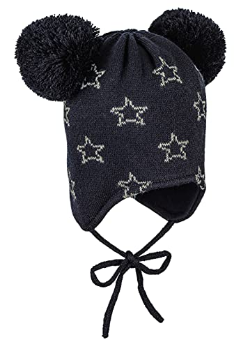Sterntaler Strickmütze Blauer Stern Unisex-Bimbi Czapka, Granatowy, 45