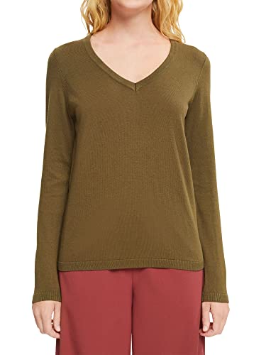edc by ESPRIT Sweter damski, 350/khaki Green, M