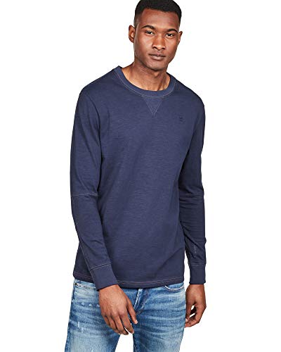 G-STAR RAW Koszulka męska Korpaz 5621 R T L/S, niebieski (Sartho Blue 6067), XS