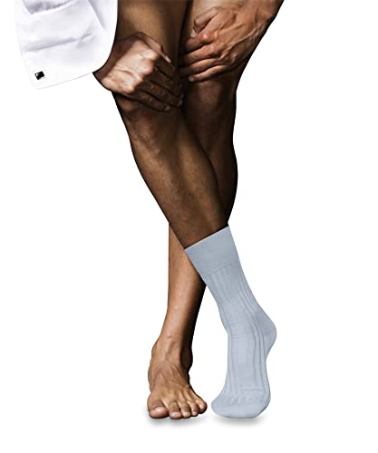 FALKE Mężczyźni Skarpety No. 13 M SO Najlepsza Bawełna jednokolorowe 1 Para, Niebieski (Light Blue 6594), 41-42