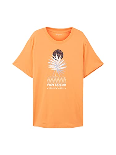 TOM TAILOR Męski t-shirt z letnim nadrukiem, 22195 - Fruity Melon Orange, XXL
